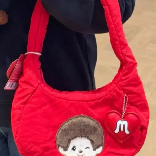 [BUNJANG] Minsso x Monchhichi Mini Shoulder Bag Red / 미니소x몬치치 콜라보 미니 숄더백 레드