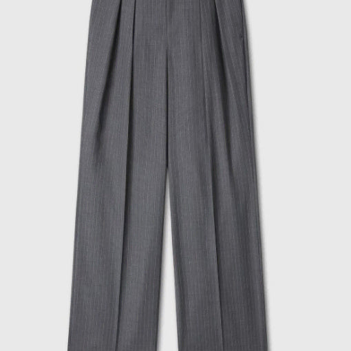 [BUNJANG] Tonywack Stripe Wool Double Pleats Wide Trousers / [30] 토니웩 스트라이프 울 더블 플리츠 와이드 트라우저