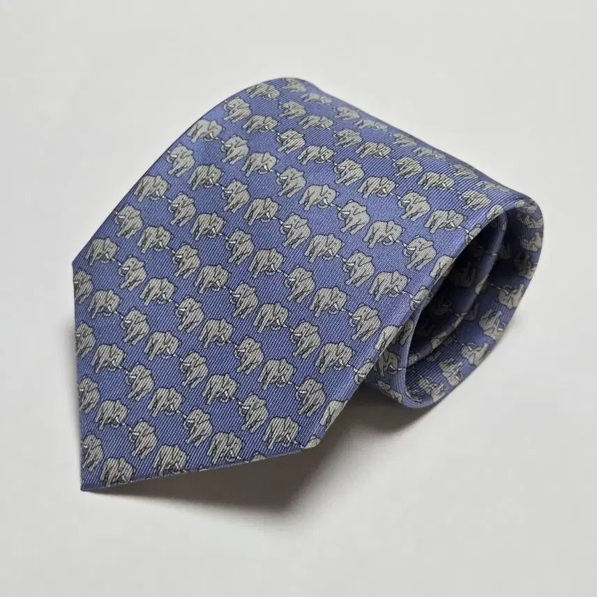 [BUNJANG] Jim Thompson Silk Elephant Pattern Necktie / 짐톰슨 넥타이