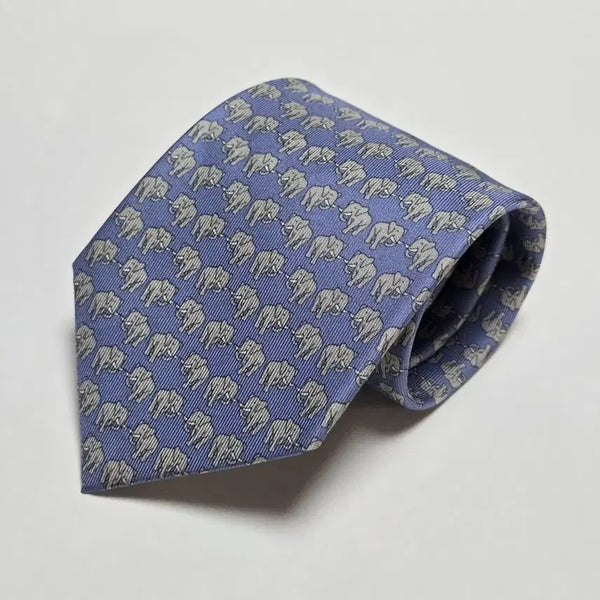 [BUNJANG] Jim Thompson Silk Elephant Pattern Necktie / 짐톰슨 넥타이