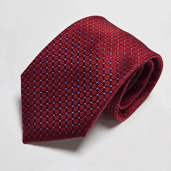 [BUNJANG] Tommy Hilfiger Burgundy Blue Pattern Silk Necktie / 타미힐피거 넥타이