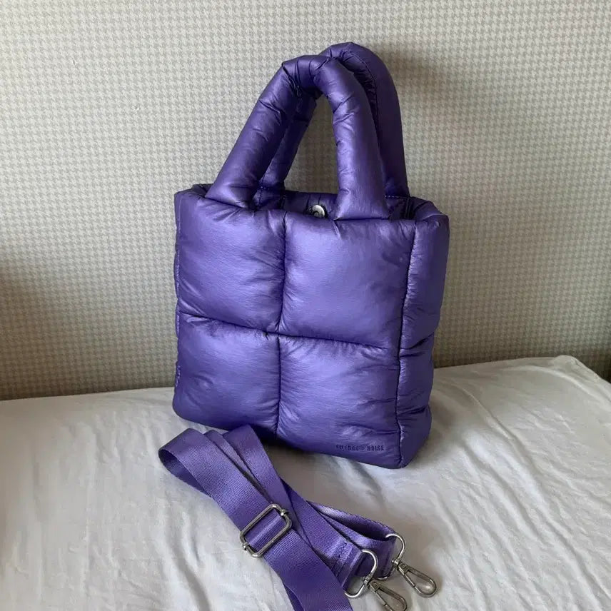 [BUNJANG] Urban Outfitters Silence + Noise Quilted Mini Tote Bag Purple / 어반아웃피터스 퀼팅 미니 토트백 퍼플