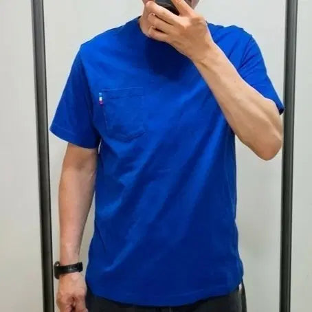 [BUNJANG] Serge Blanco Men's Round Neck Short Sleeve T-Shirt / 남성 라운드넥 반팔 티셔츠 블루