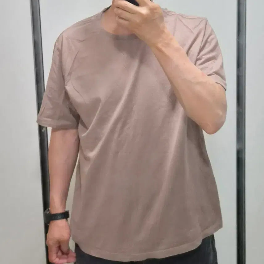 [BUNJANG] Tubler Cotton Short Sleeve T-Shirt - Beige, Size 105 / 베이지 컬러 Tubler 반팔티. 105