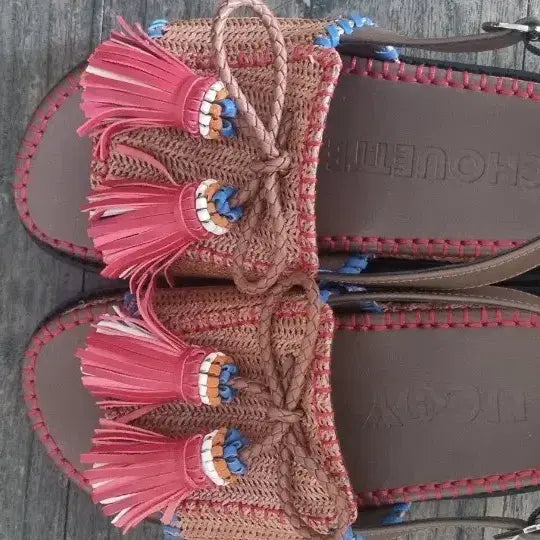 [BUNJANG] Luckychouette Tassel Antique Sandals / 럭키슈에뜨 태슬 엔틱 샌들