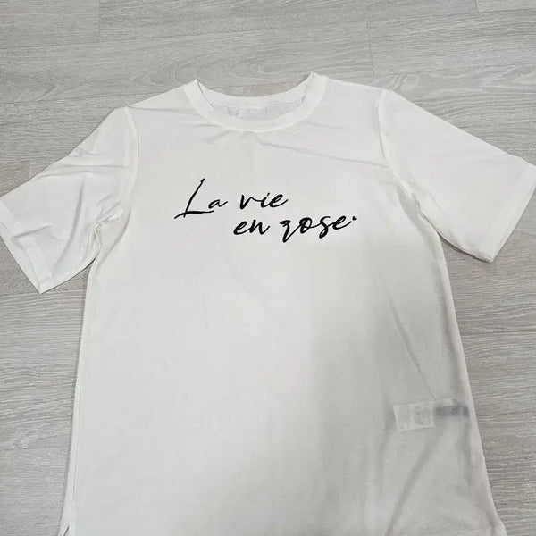 [BUNJANG] Basic Logo Short Sleeve T-Shirt White Size 66 / 기본 로고 반팔 티셔츠 화이트 66