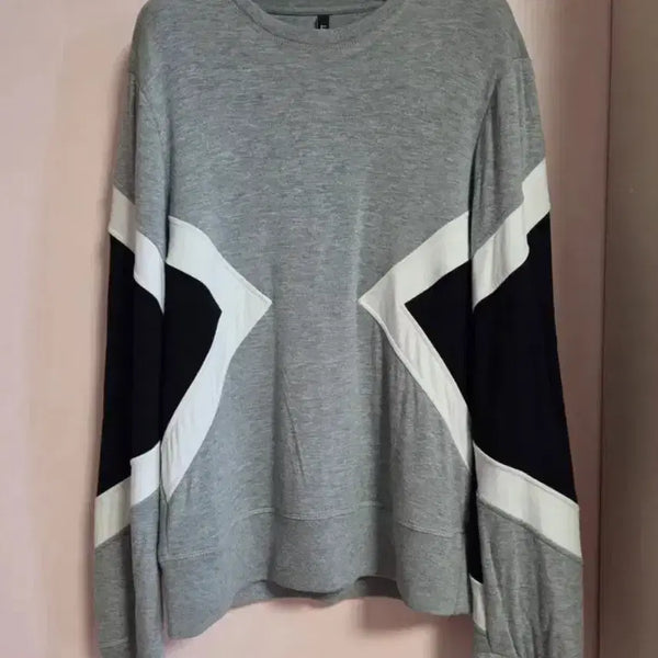 [BUNJANG] Neil Barrett Color Block Sweatshirt / 닐바렛 그레이/블랙/화이트 맨투맨