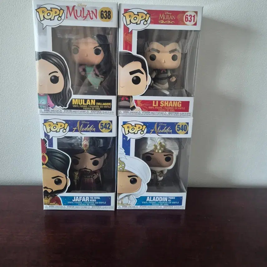 [BUNJANG] Funko Pop! Disney Merlin / Aladdin Figures 4-Set / 펀코팝 디즈니 멀린/알라딘 피규어 4종 세트
