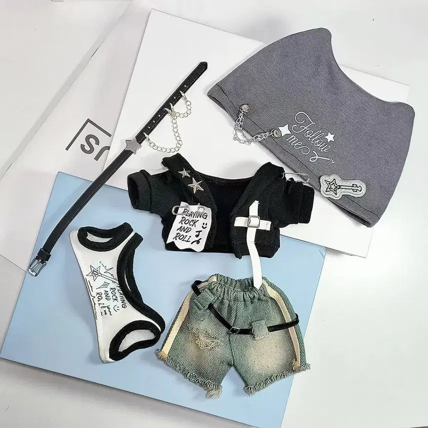 [BUNJANG] 20cm Doll 'Rock Rhapsody' Style Outfit Set / 20cm 인형 누이 옷 락 랩소디 스타일 세트