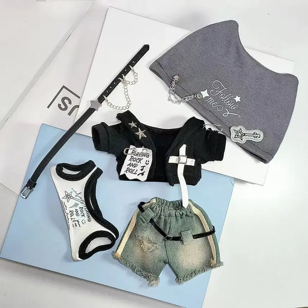 [BUNJANG] 20cm Doll 'Rock Rhapsody' Style Outfit Set / 20cm 인형 누이 옷 락 랩소디 스타일 세트
