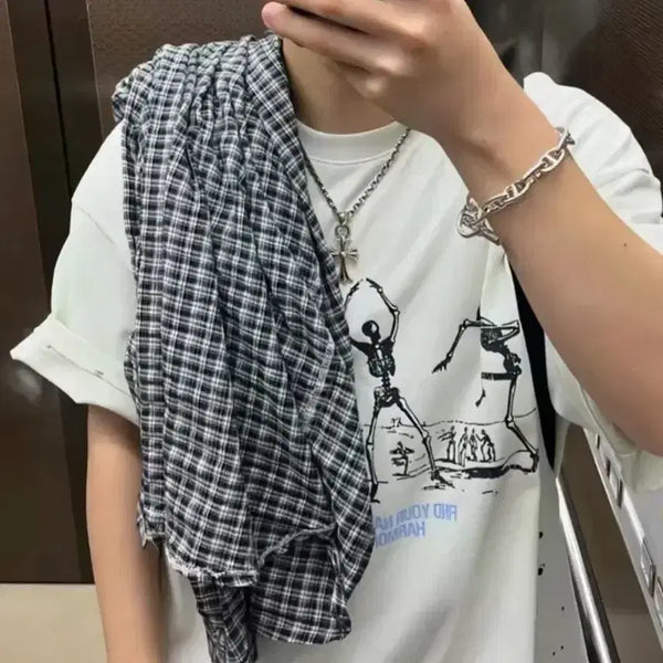 [BUNJANG] far archive Skeleton Short Sleeve T-Shirt White Size 2 / [2] far archive 파프롬왓 스켈레톤 반팔 화이트