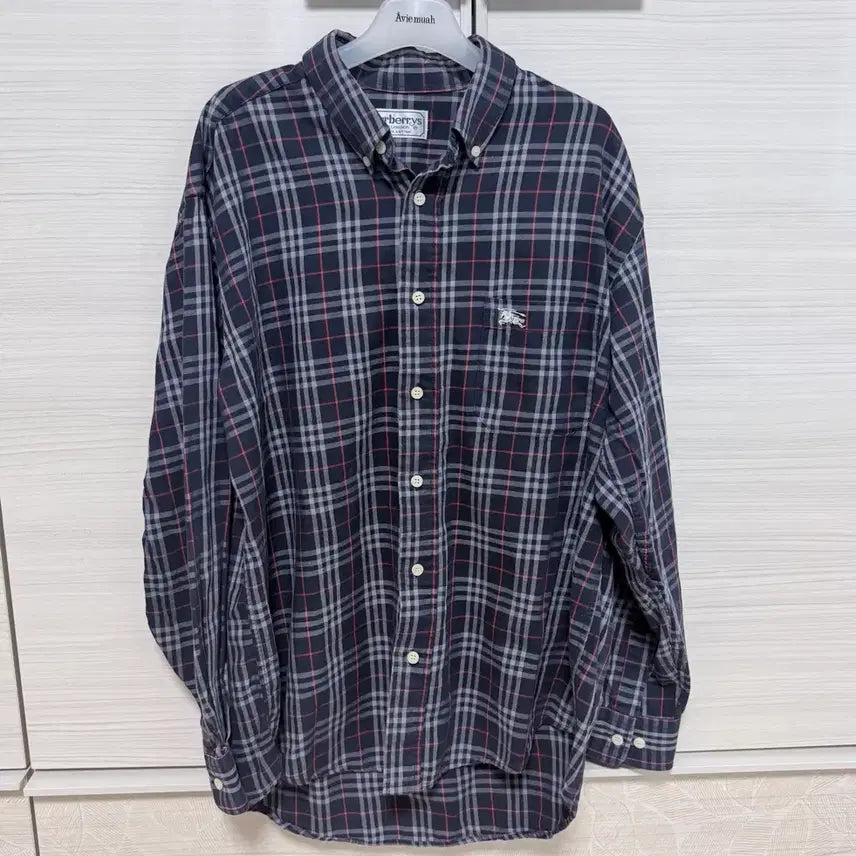 [BUNJANG] Burberry Nova Check Navy Shirt / 버버리 노바체크 네이비 L