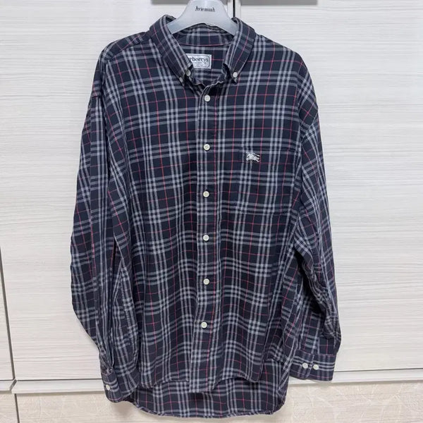 [BUNJANG] Burberry Nova Check Navy Shirt / 버버리 노바체크 네이비 L