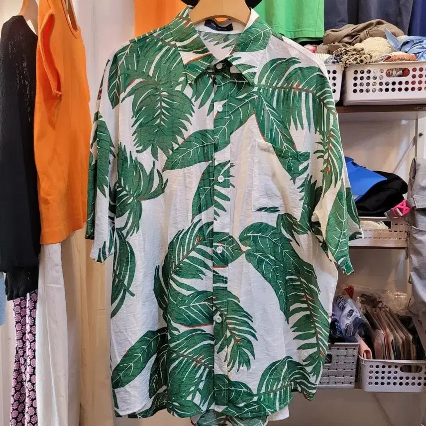 [BUNJANG] Tomy Vehicle Pattern Shirt (Green) / TOMY VEHICLE 패턴셔츠(F)