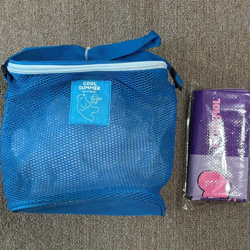 [BUNJANG] Kuromi Mesh Beach Bag & Mini Picnic Mat Set / 물놀이 메쉬가방 쿠로미 미니1인용 돗자리 새상품