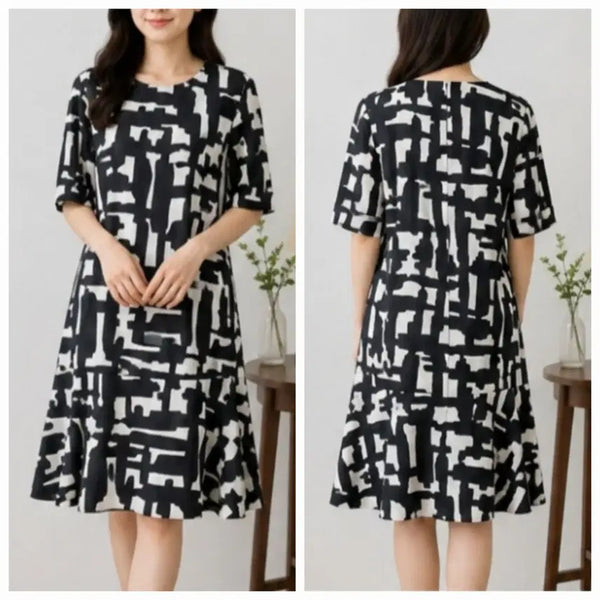 [BUNJANG] Renoma Pattern One-Piece Dress (Size 55-66) / 정품)레노마 패턴 원피스 (55~66)