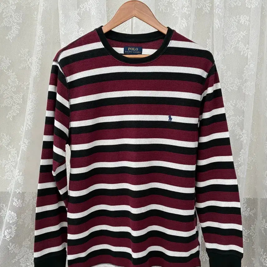 [BUNJANG] Polo Ralph Lauren Striped Waffle Long Sleeve Shirt / L) 폴로 랄프로렌 스트라이프 와플 롱슬리브