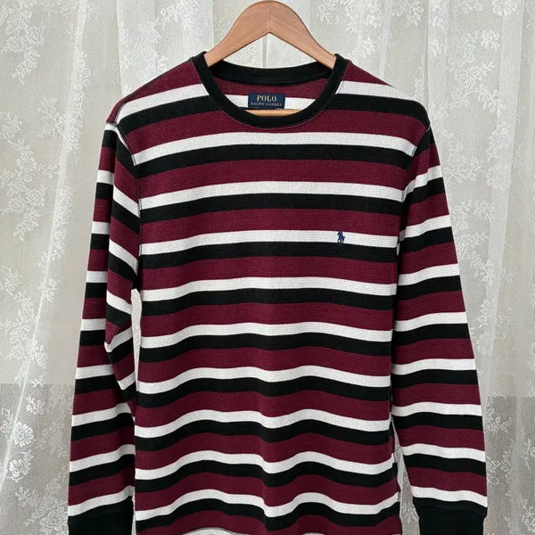 [BUNJANG] Polo Ralph Lauren Striped Waffle Long Sleeve Shirt / L) 폴로 랄프로렌 스트라이프 와플 롱슬리브
