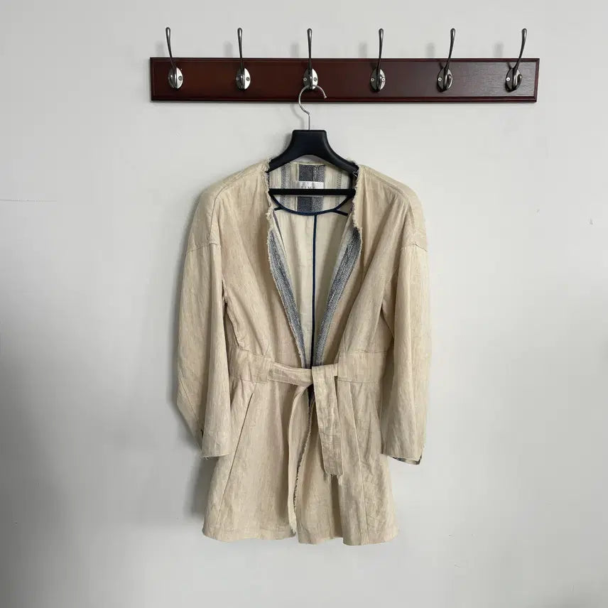 [BUNJANG] TIME Linen Open Belted Coat / 타임 린넨 오픈 벨티드 코트