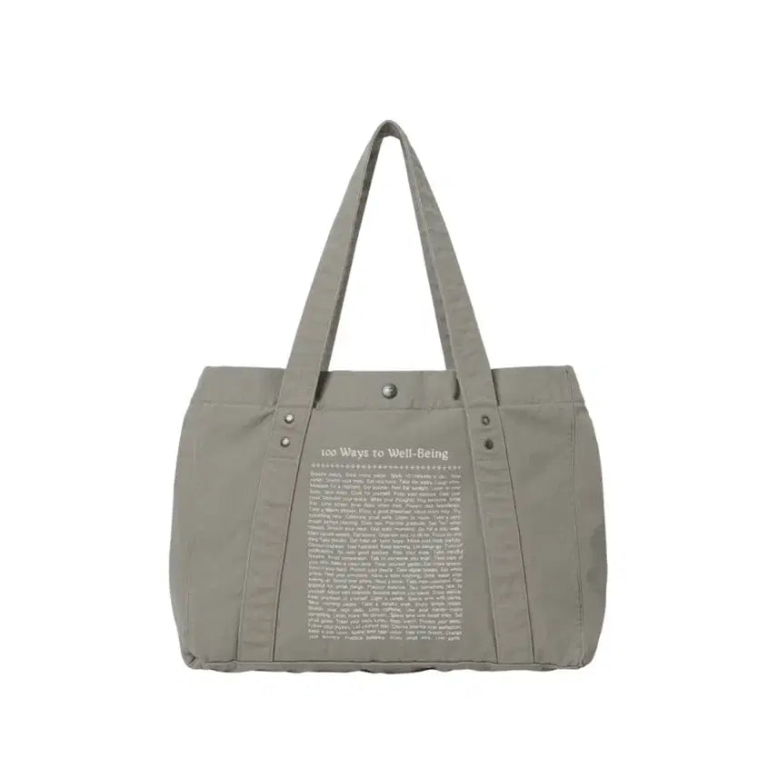 [BUNJANG] Wellbeing Express Washed Cotton Tote Bag Warm Grey / 웰빙익스프레스 Washed Cotton Tote Bag Warm Grey