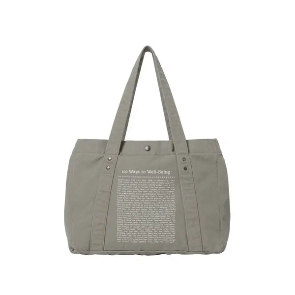 [BUNJANG] Wellbeing Express Washed Cotton Tote Bag Warm Grey / 웰빙익스프레스 Washed Cotton Tote Bag Warm Grey