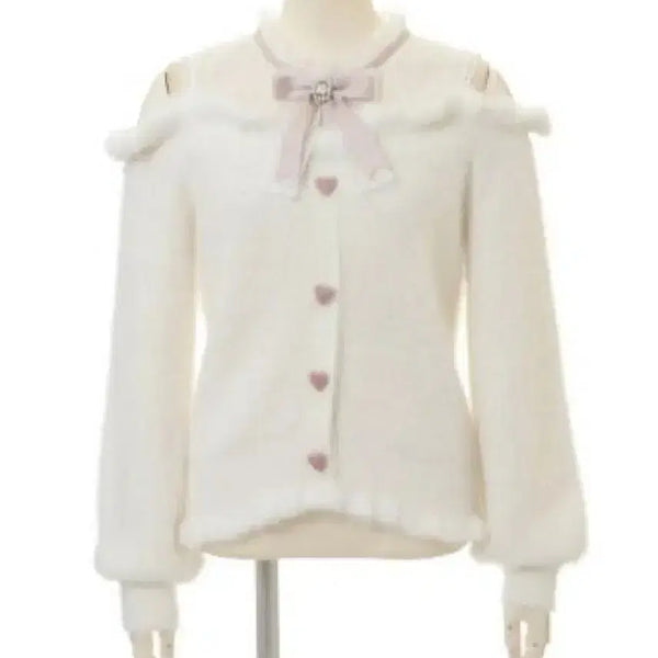[BUNJANG] LIZLISA Angora Knit White/Pink / 리즈리사 앙고라 니트 흰핑 정품 판매