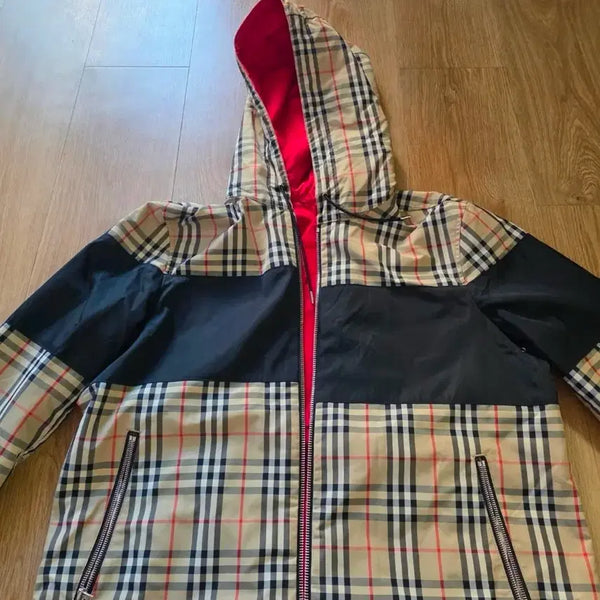[BUNJANG] Burberry Check Reversible Hooded Zip-Up Jacket / 버버리 체크 후드집업 자켓