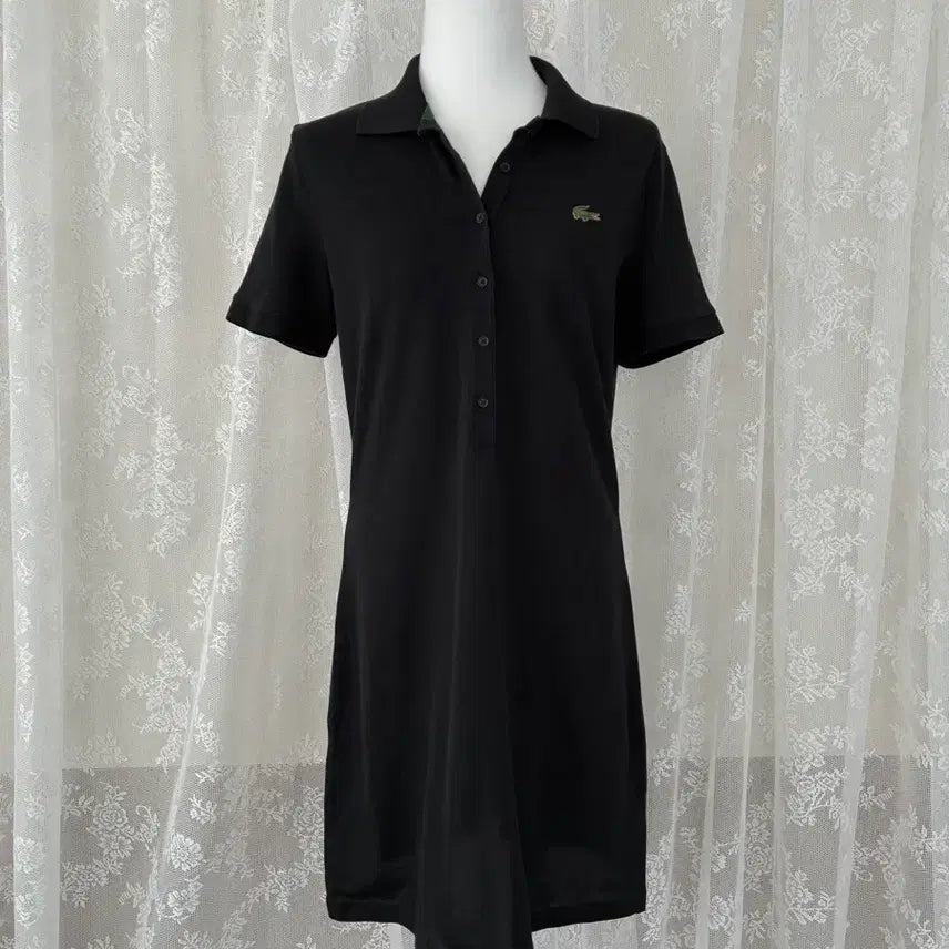 [BUNJANG] Lacoste Black Short Sleeve Polo Dress / 40) 라코스테 반팔 폴로 원피스 블랙