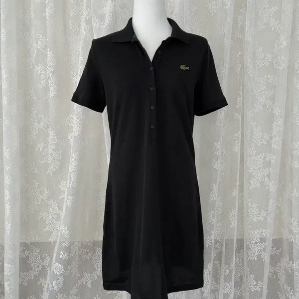 [BUNJANG] Lacoste Black Short Sleeve Polo Dress / 40) 라코스테 반팔 폴로 원피스 블랙