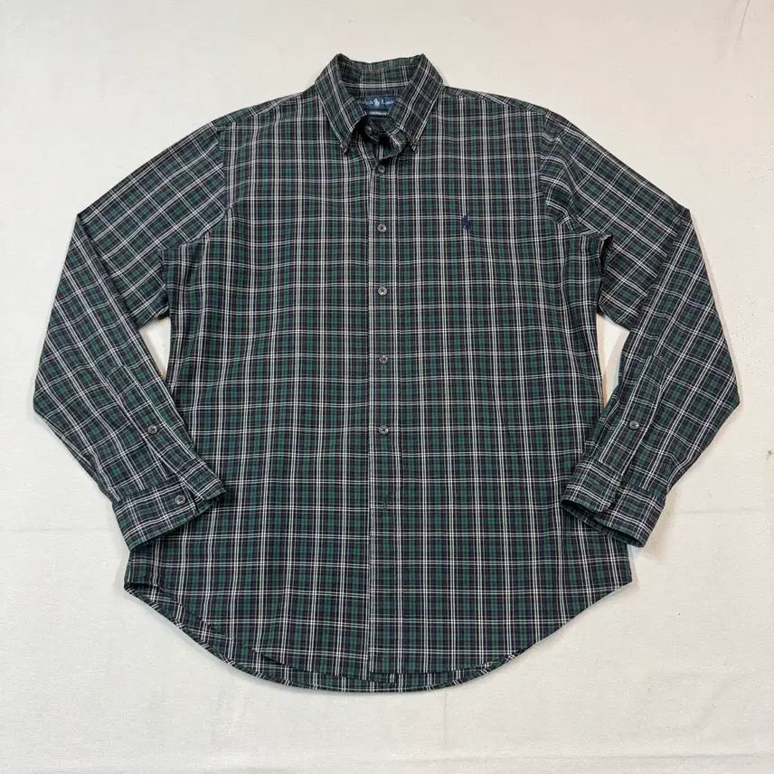 [BUNJANG] Polo Ralph Lauren Classic Green Check Custom Fit Shirt / M) 폴로 랄프로렌 클래식 그린 체크 셔츠 F9