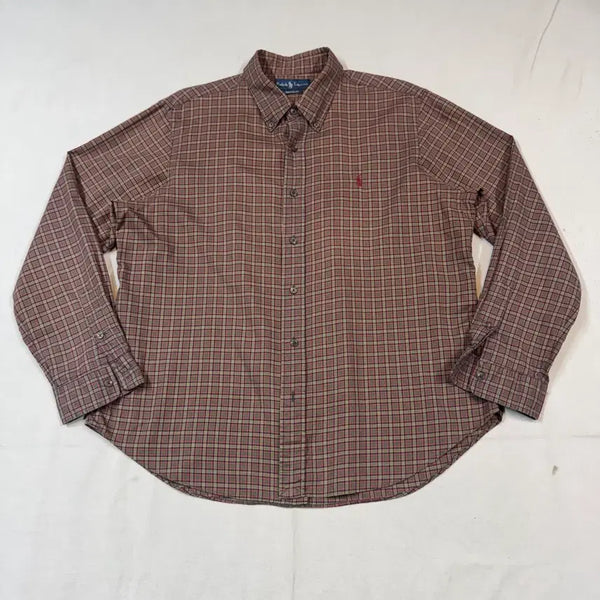 [BUNJANG] Polo Ralph Lauren Classic Fit Brown Check Shirt XXL / XXL) 폴로 랄프로렌 클래식 브라운 체크 셔츠 F11