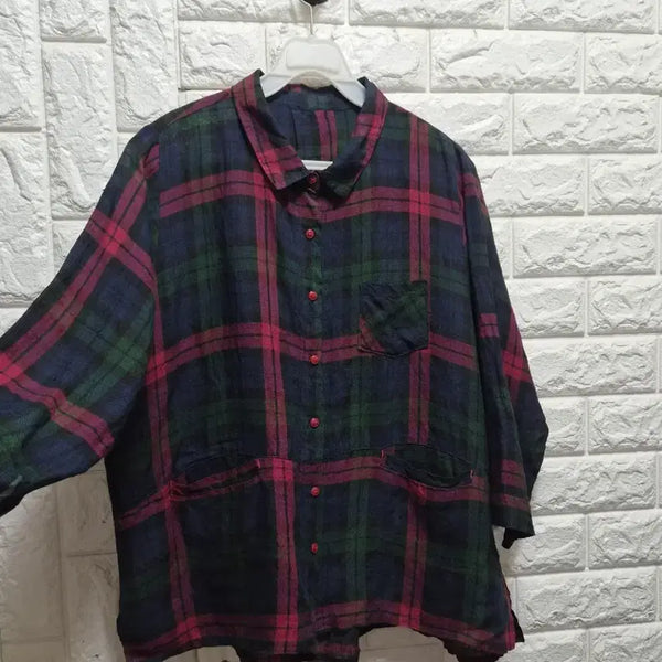 [BUNJANG] Linen Blend Check Shirt Jacket / 린넨 산듯한 체크 남방&자켓