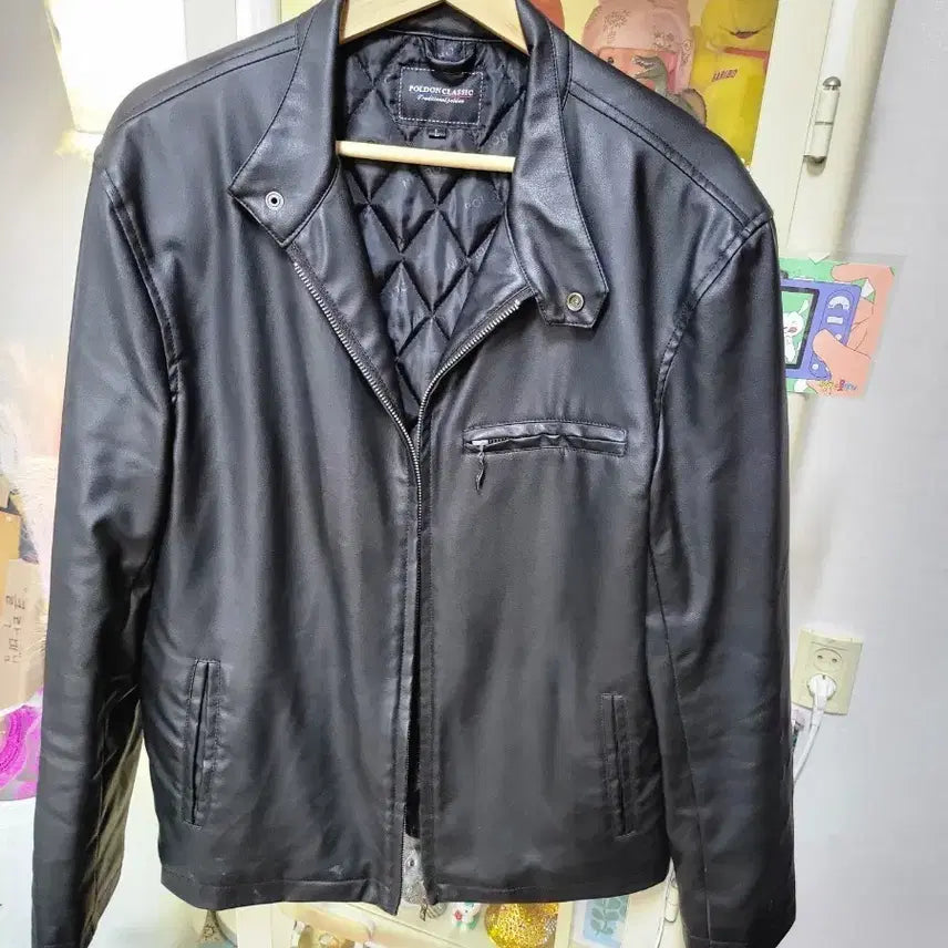 [BUNJANG] Földen Classic Leather Rider Jacket / 폴덴 클래식 가죽 라이더 자켓
