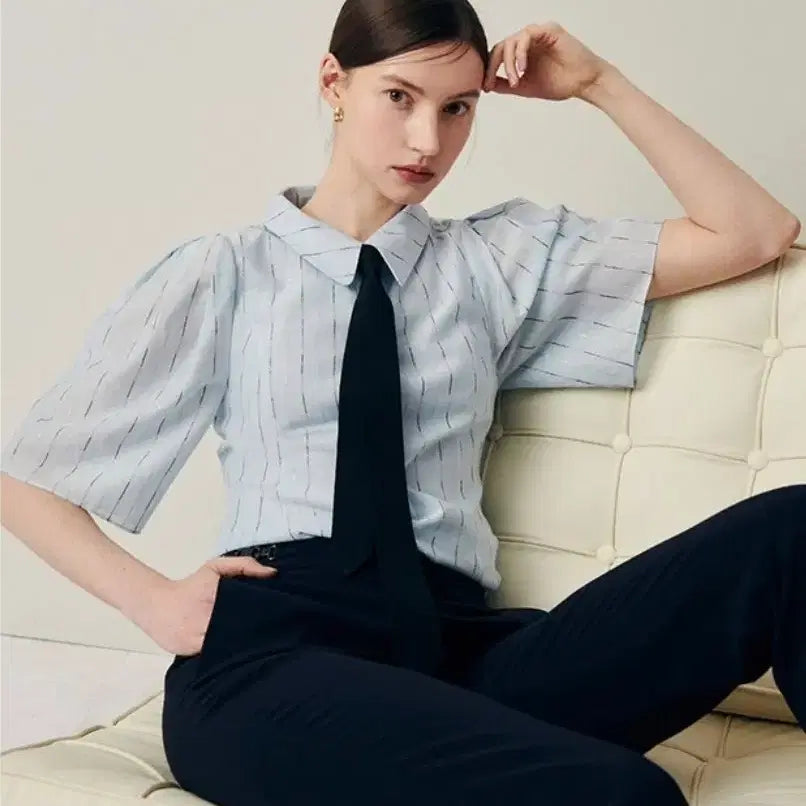 [BUNJANG] Jigott Scarf Tie-Neck Blouse / 지고트 블라우스 2025년제품