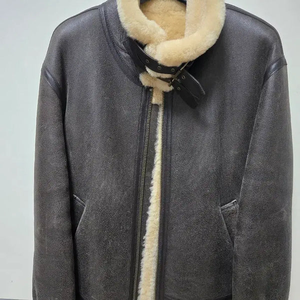 [BUNJANG] Dream World Shearling Lined Brown Mustang Jacket / 드림 월드 무스탕 자켓 브라운 양털 안감