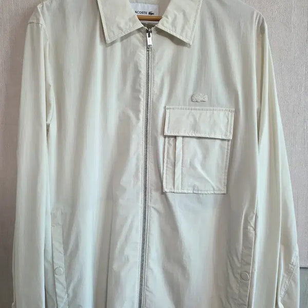 [BUNJANG] Lacoste Shirt Jacket Beige US L Unworn / 라코스테 셔츠형 자켓 US L 베이지 택X 미착용