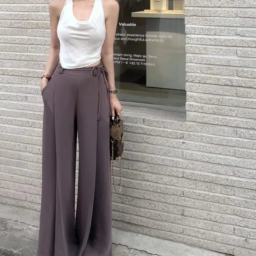 [BUNJANG] Satin Blouse and Slacks Set / 새틴 블라우스 + 슬랙스