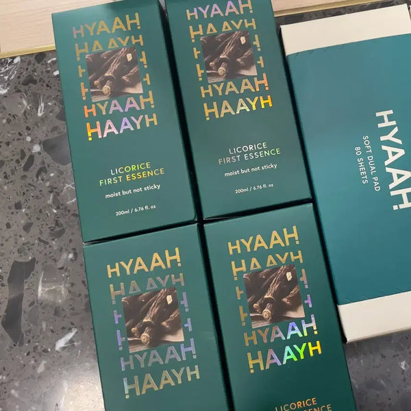[BUNJANG] Hiyya Licorice First Essence Set with Dual Pad Box / 히야 감초퍼스트 에센스 4개세트 + 듀얼패드 한박스