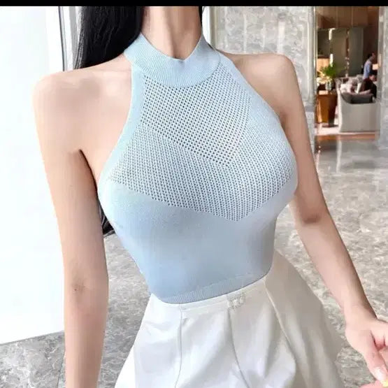 [BUNJANG] Rosédew Punching Halter Sleeveless Dress / 펀칭 홀터 나시 로제드유 에스드레스 유즈