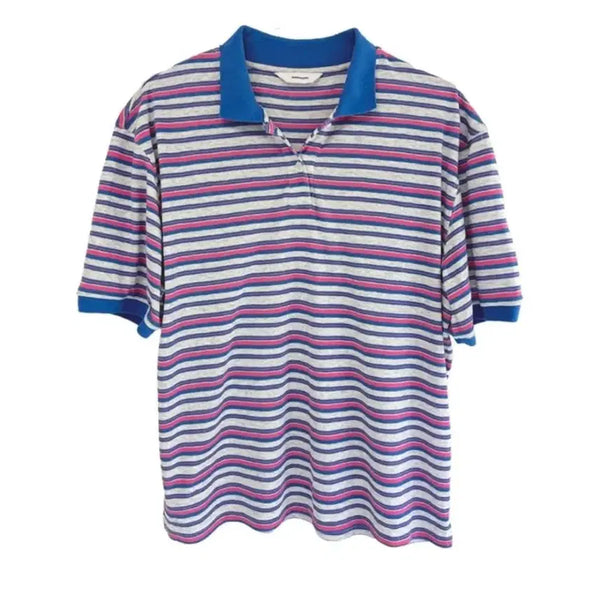 [BUNJANG] Nonnod Summer Multi Stripe Polo Shirt / 논노드 섬머 폴로 셔츠 멀티 스트라이프