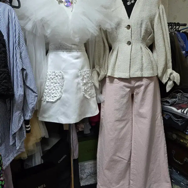 [BUNJANG] Zara Women's Beige Jacket with Ribbon Detail / 자라 여성 쟈켓