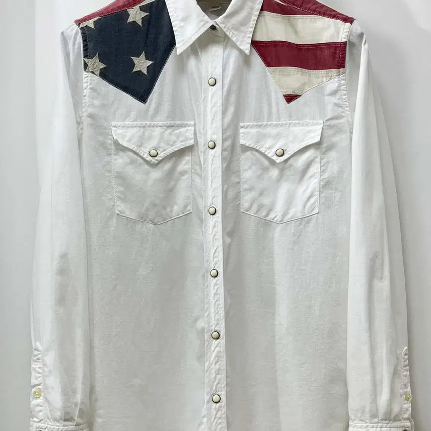 [BUNJANG] Polo Ralph Lauren Southwestern White Shirt / 폴로 랄프로렌 콘초 플래그 인디아 사우스 웨스턴 화이트 셔츠