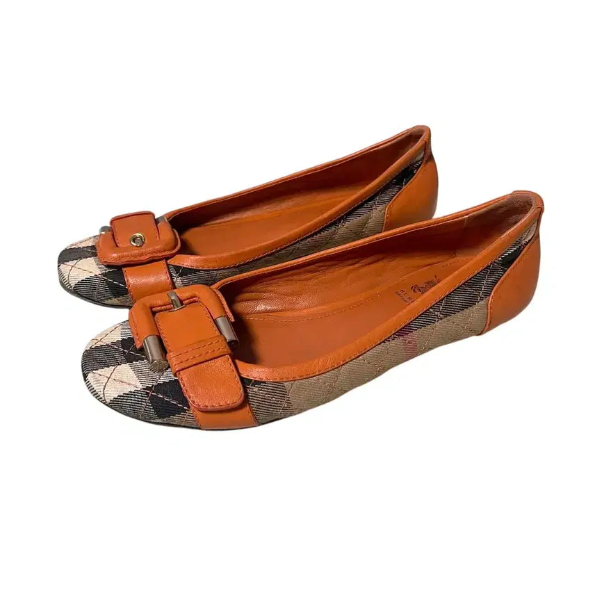 [BUNJANG] Burberry Nova Check Buckle Flat Shoes / 버버리 노바체크 버클 플랫슈즈 명품신발(최종가격)