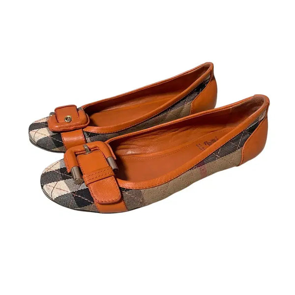 [BUNJANG] Burberry Nova Check Buckle Flat Shoes / 버버리 노바체크 버클 플랫슈즈 명품신발(최종가격)