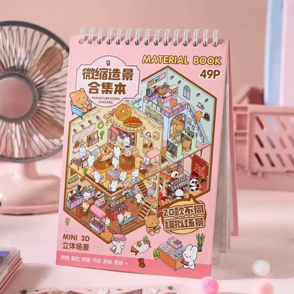 [BUNJANG] 3D Sticker Book for Room Decor (49 Pages) / 방꾸미기 미니어처 3D 스티커북 (49p)