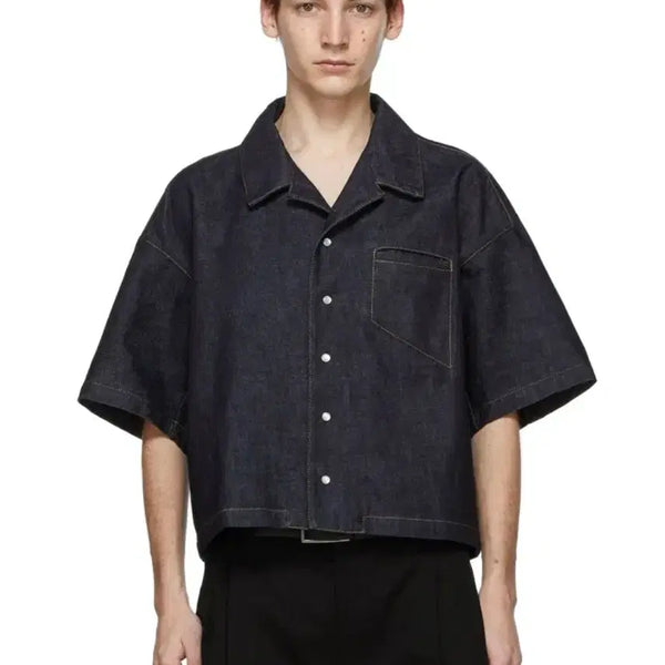[BUNJANG] Bottega Veneta 20SS Indigo Denim Short Sleeve Shirt Size 50 / 보테가베네타 20SS 인디고 데님 하프셔츠 50