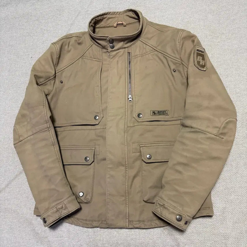 [BUNJANG] DUHAN Retro Biker Jacket Beige / 두한 (DUHAN) 레트로 바이크 자켓