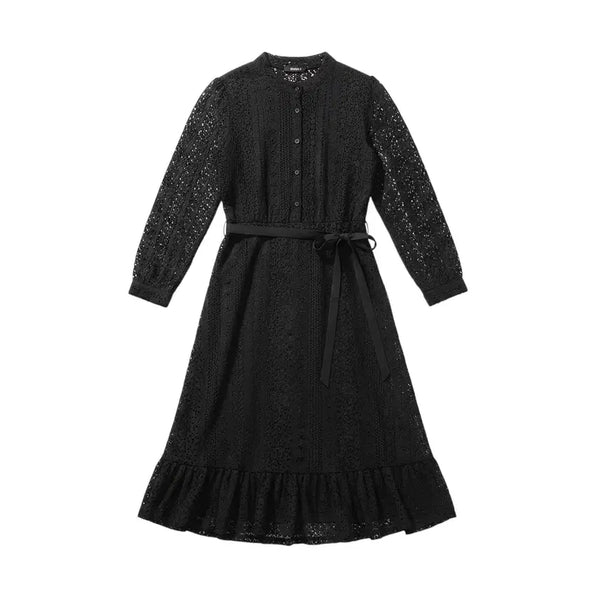 [BUNJANG] Vivido Women's Punching Lace Long Dress (Black) / 여성F/ vivido 펀칭 레이스 롱 원피스BK 36-16