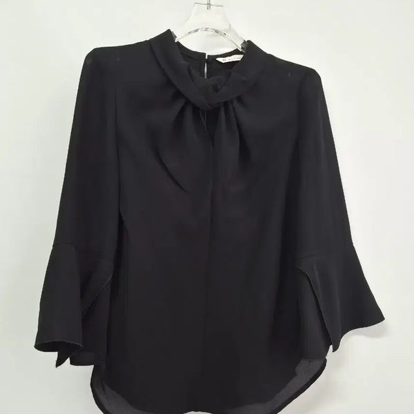 [BUNJANG] It Misha Sheer Chiffon Flare Sleeve Shirt (Size 55) / 0013 잇미샤 시스루  쉬폰 플레어 소매 셔츠 55