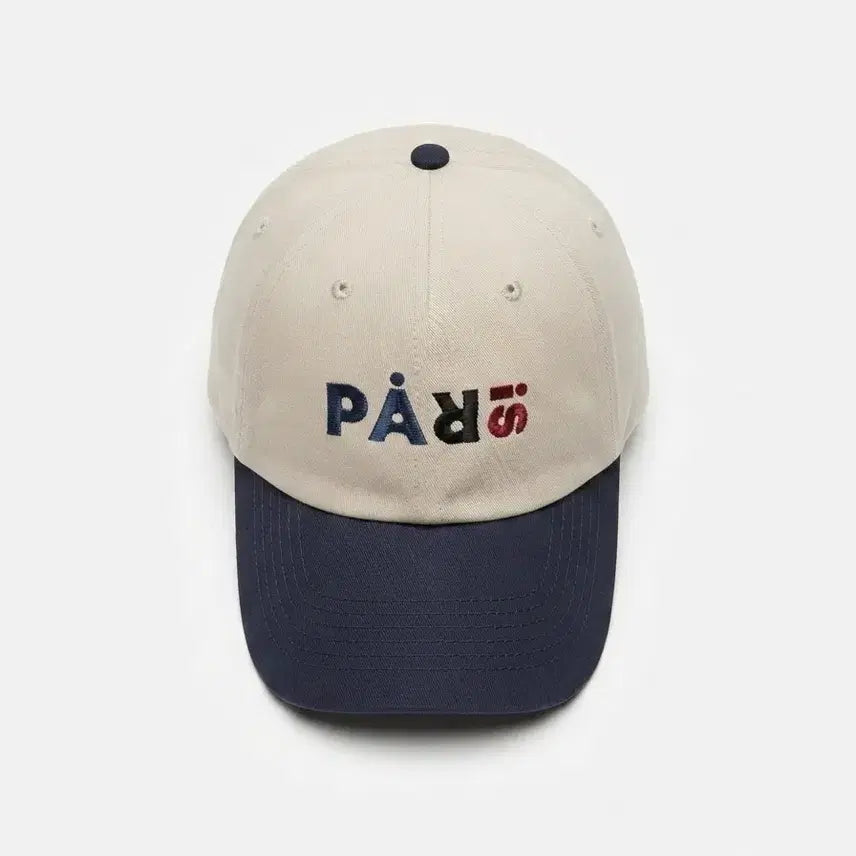 [BUNJANG] Maniere Paris Cotton Baseball Cap Beige/Navy / 마니에르 파리 볼캡 베이지/네이비
